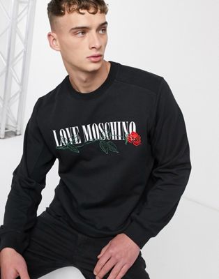 love moschino rose sweatshirt