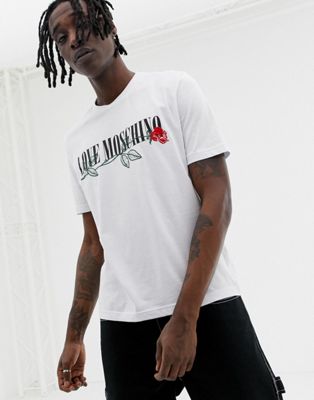 Love Moschino rose logo t-shirt in 