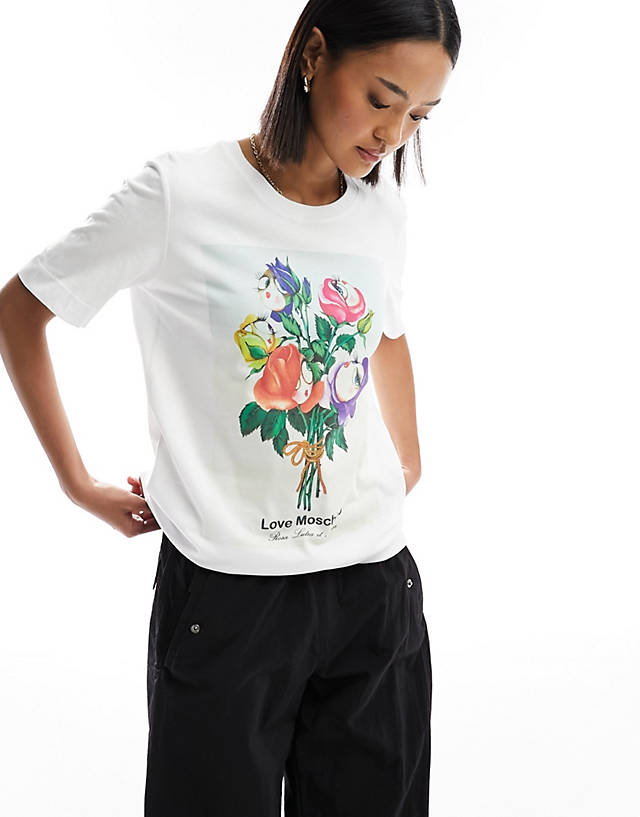 Love Moschino - roses print t-shirt