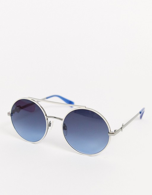 Love Moschino round lens sunglasses in blue