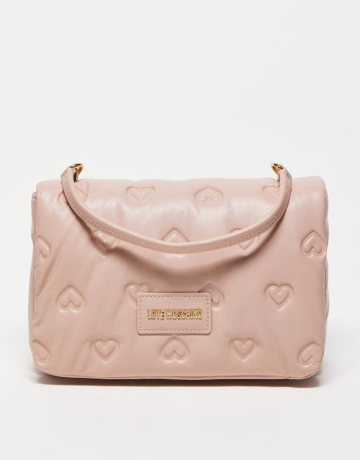 Love Moschino – Różowa torebka z wytłoczonymi sercami