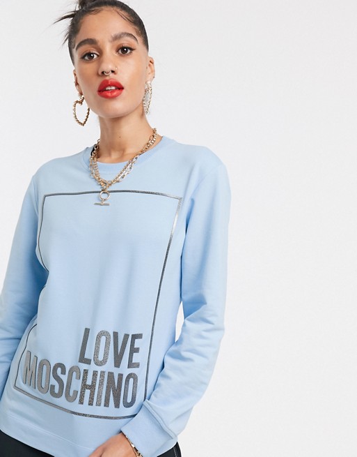 Love Moschino rubbersied box logo sweatshirt