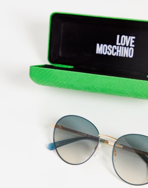 Love Moschino – Runde Oversize-Sonnenbrille in Blau, MOL038/S, 4 von 4