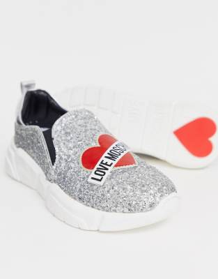 love moschino heart runner trainers