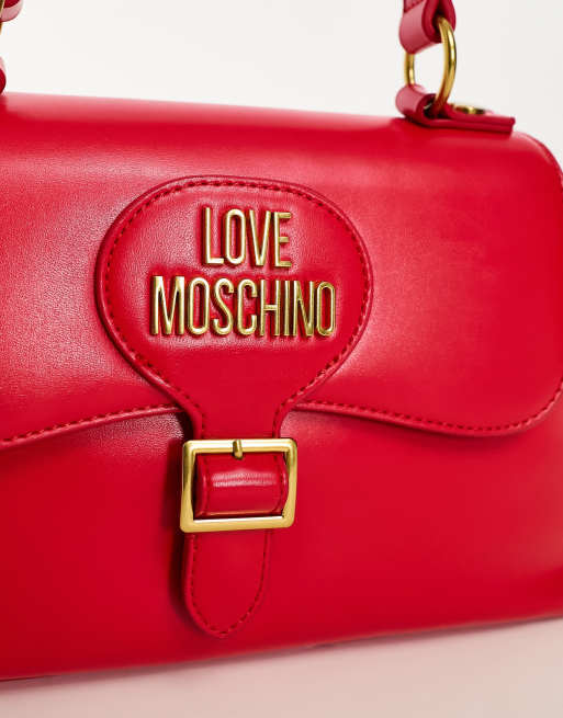 Love Moschino - Sac avec boucle et poignée supérieure - Rouge, 3 de 4