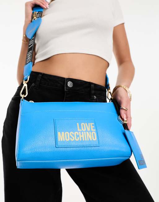Love Moschino - Sac bandoulière à logo - Bleu vif, 2 de 4
