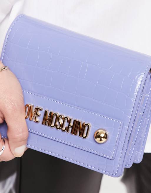 Love Moschino - Sac bandoulière effet croco - Lilas, 3 de 4
