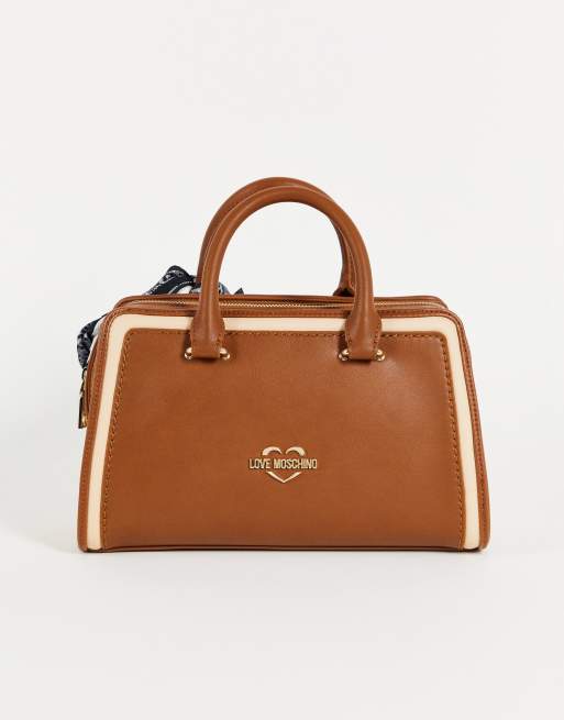 Love Moschino - Sac cabas à anse foulard - Fauve