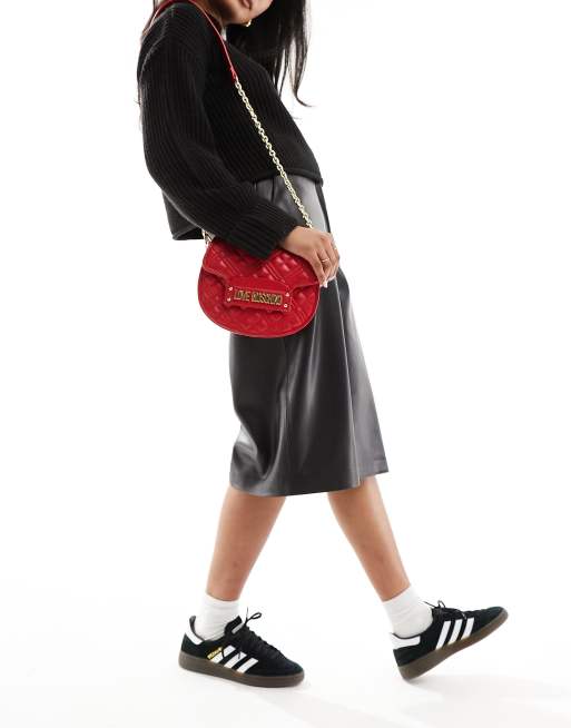 Love Moschino - Sac porté épaule matelassé - Rouge, 3 de 4