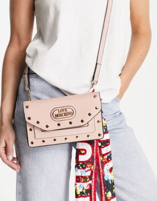 Love Moschino scarf tie crossbody bag in pink