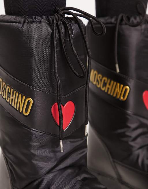 Love Moschino – Schneestiefel in Schwarz mit goldfarbenem Logo, 3 von 4