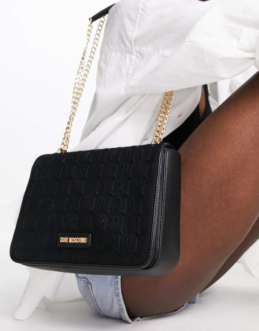 Love Moschino - Schoudertas bedekt met logo's en schakeldetail in multi, 4 van 4