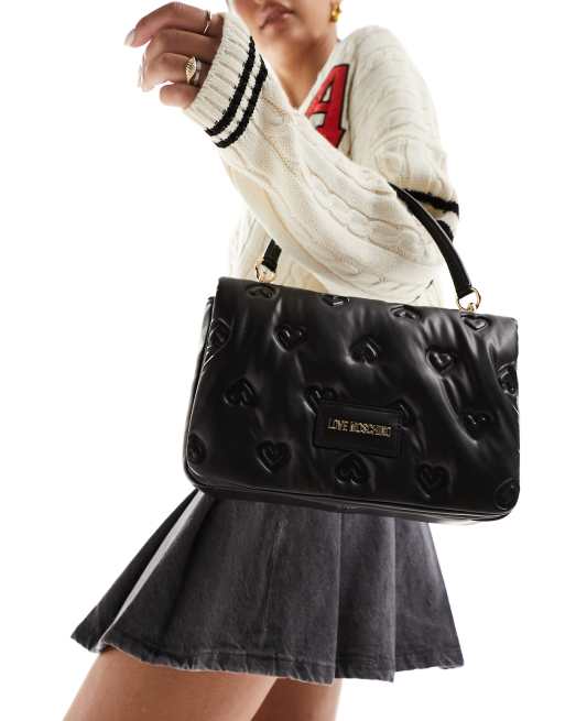 Love Moschino – Schultertasche in Schwarz mit Tragegriff oben