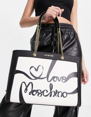 Love Moschino script logo tote bag in multi