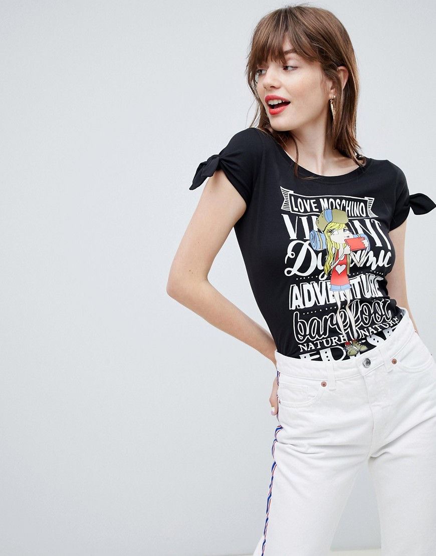 Love Moschino - Selfie Girl - T-shirt-Zwart