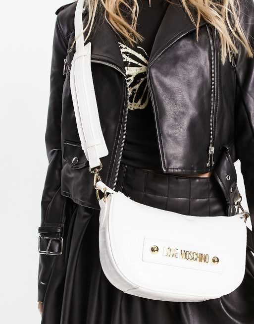 Love Moschino shoulder bag in white croc