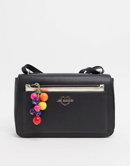 Love Moschino shoulder bag with removable pouch in black