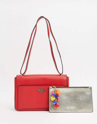 love moschino red shoulder bag