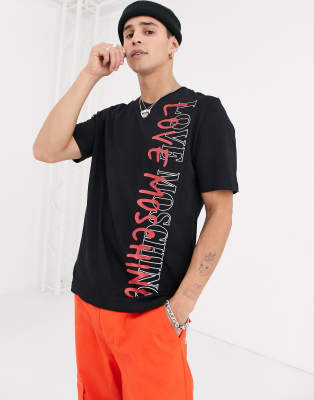 Love Moschino side logo t-shirt-Black