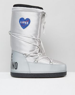 silver snow boots