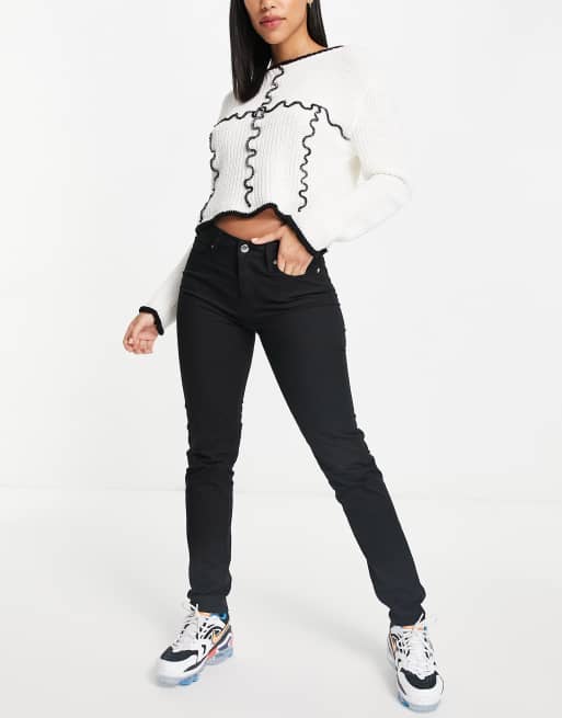 Love Moschino skinny logo jeans in black