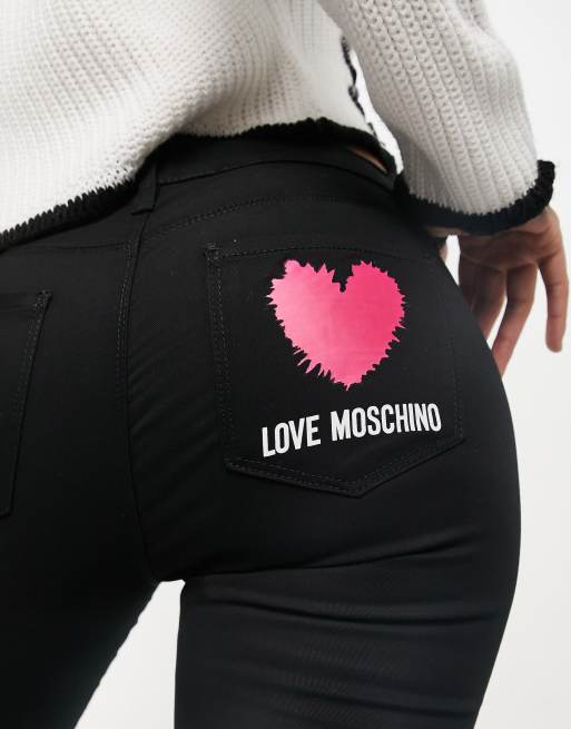 Love Moschino skinny logo jeans in black, 2 of 4