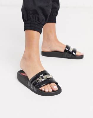 Love Moschino sliders in black | ASOS