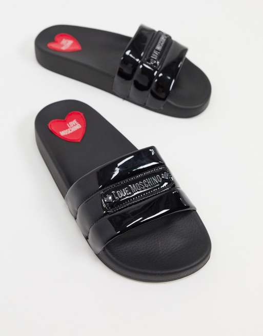 Black best sale moschino sliders