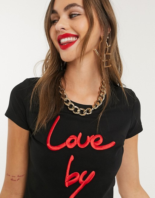 Love Moschino slim fit love by logo t-shirt