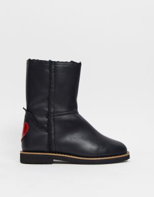 Love Moschino slip on boots in black