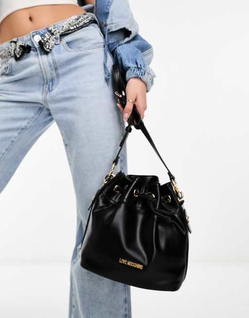 Moschino bucket 2025 bag black