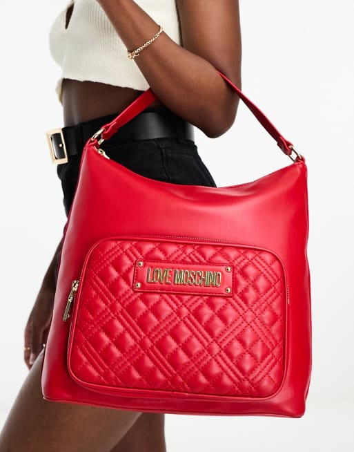 Love Moschino Women's Red Quilted Crossbody Bag 