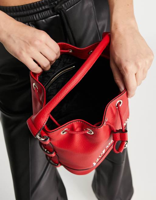 Black red deals bucket bag