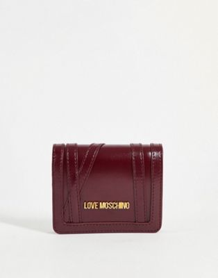 Love Moschino small fold purse in dark red