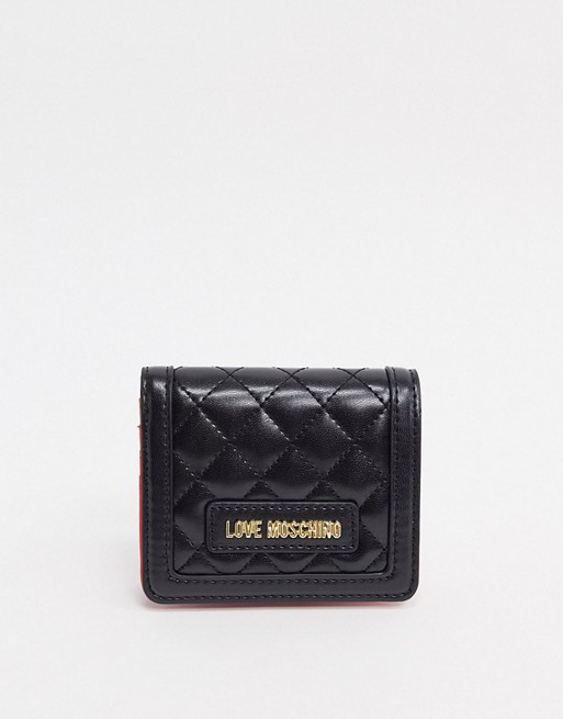 Love Moschino small quilted purse in black
