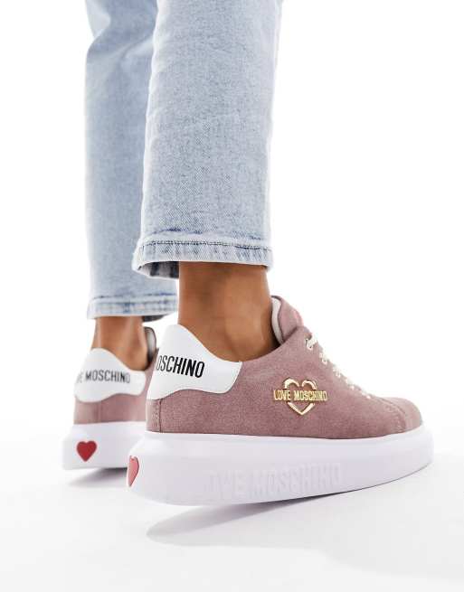 Love Moschino – Sneaker in Dunkelrosa mit Logo ASOS