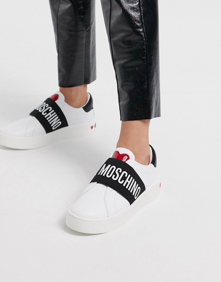 Love Moschino - Sneakers con logo-Bianco