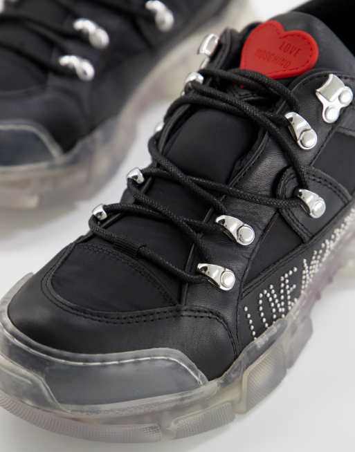Love Moschino Sneakers met dikke, doorzichtige zool in zool ASOS - Main Image