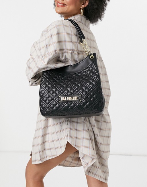 Love Moschino soft quilted shopper bag in black