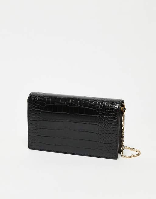 Love Moschino - Sort crossbody-taske i imiteret krokodille, 3 af 4