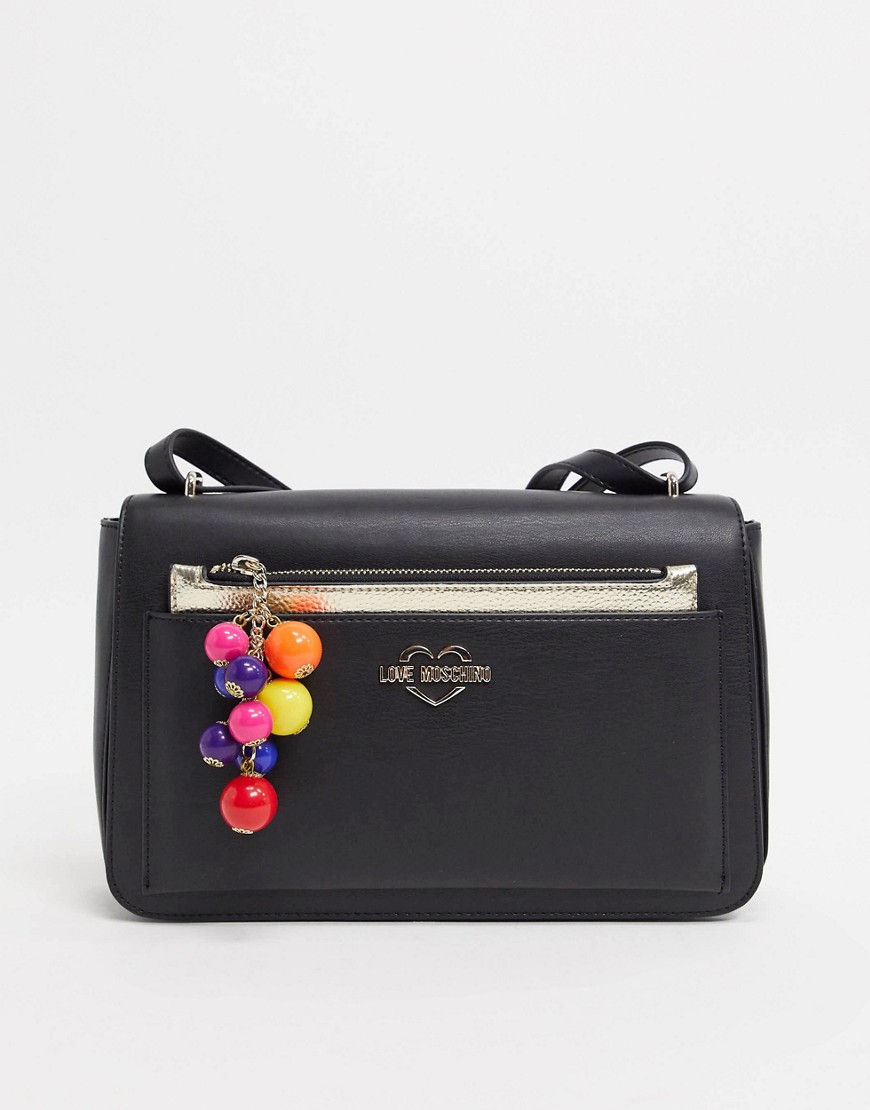 Love Moschino — Sort skuldertaske med aftagelig taske