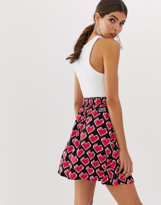 Love Moschino – Spódnica ze wzorem w serca na całej powierzchni, 2 z 4