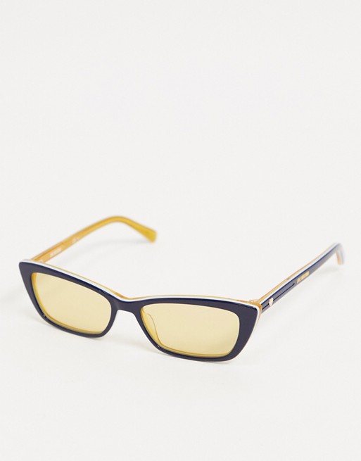 Love Moschino square cat eye sunglasses in blue