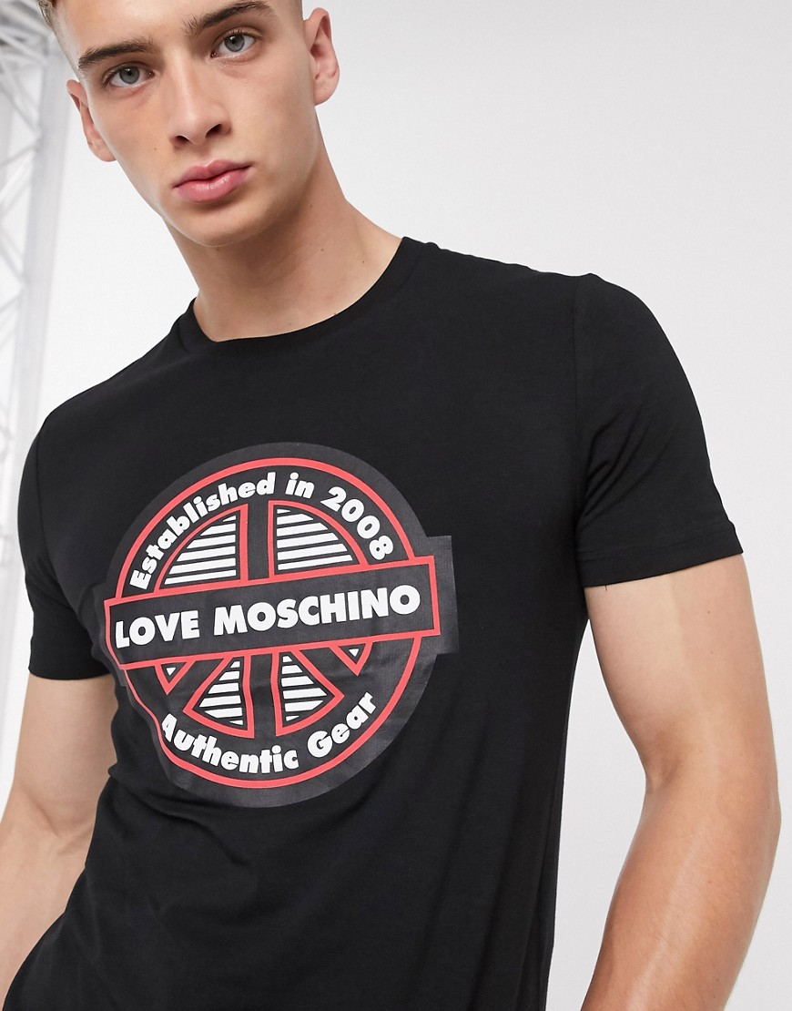 Love Moschino stamp logo t-shirt-Black