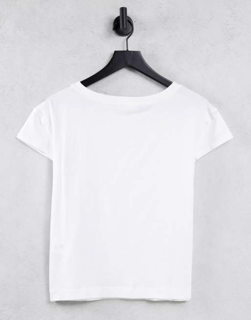 Love Moschino star heart logo t-shirt in white, 2 of 4