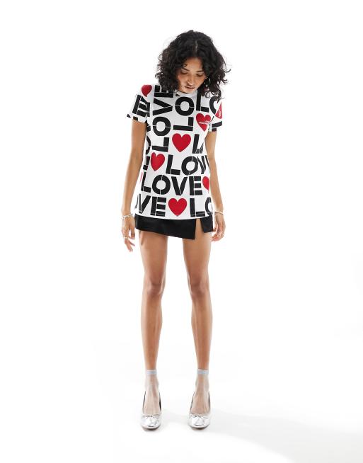 Love Moschino stencil print t shirt in white 