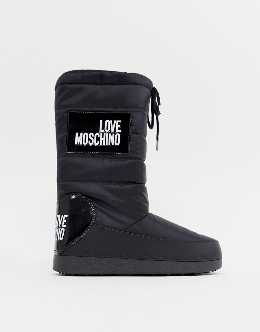 Love Moschino - Stivali da neve con logo-Nero