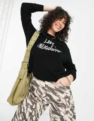 Love Moschino - Strickpullover in Schwarz mit charakteristischem Logo