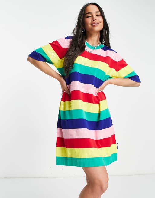 Love Moschino striped oversized mini dress in multi