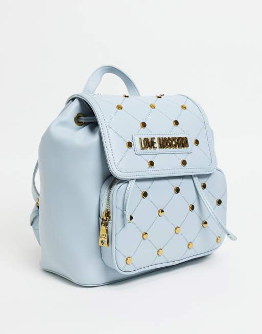 Love Moschino stud backpack in blue